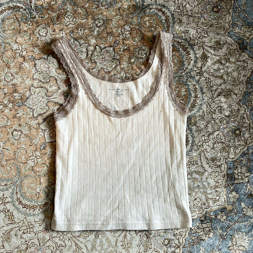 Brandy Melville white lace tank